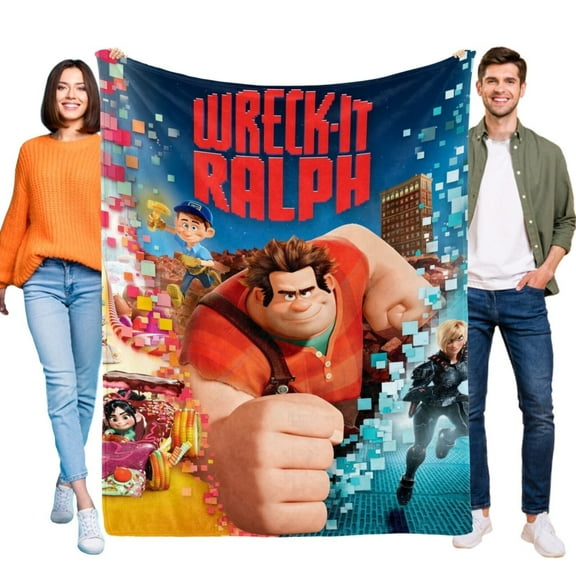 Wreck-It Ralph Blanket Flannel Soft Sofa Bed Office Throw Birthday Gift