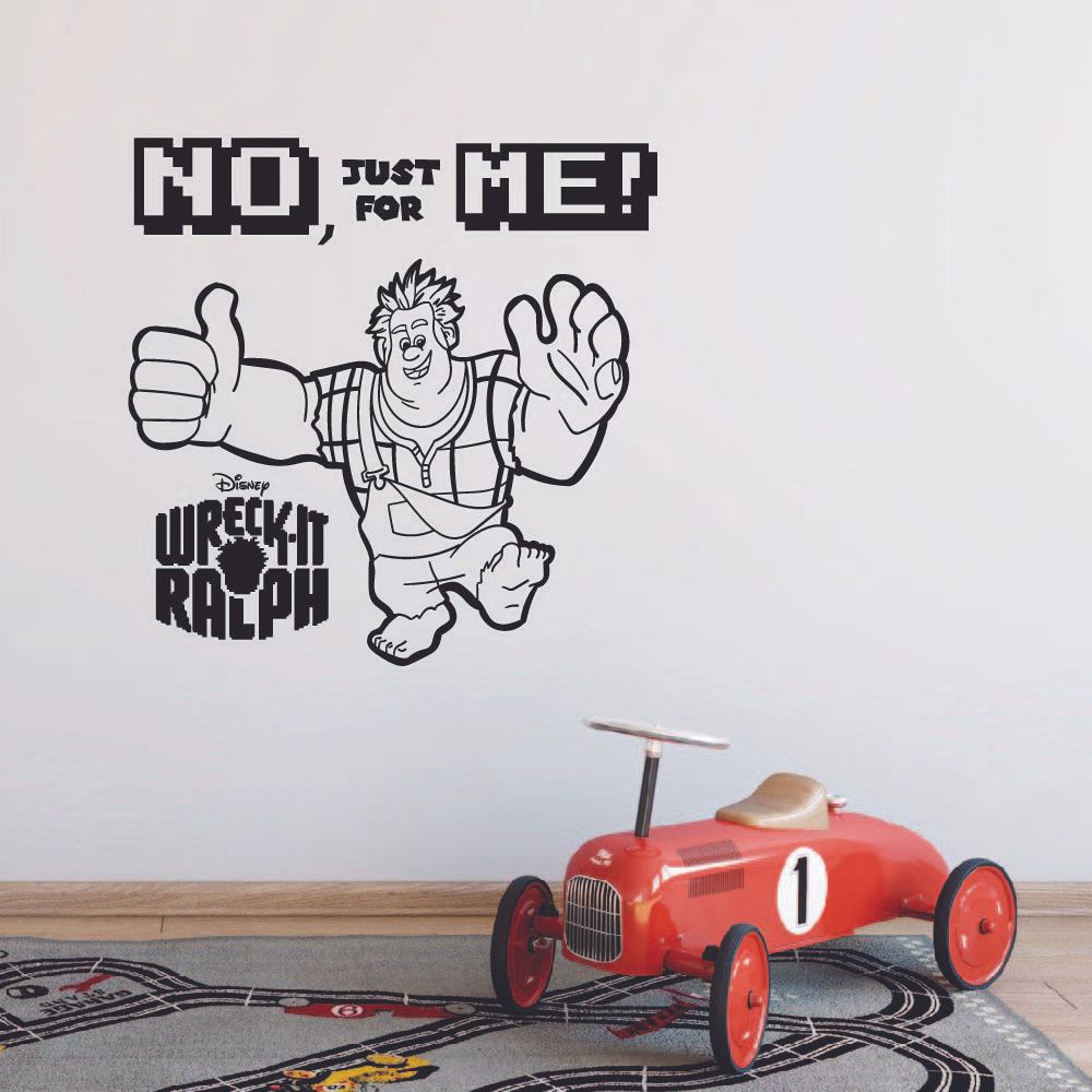 Wreck It Ralph Cartoon Movie No, Just For Me Ralph Quote Vinyl Wall Art Wall Sticker Wall Decal Decoration For Home Room Wall Boys Girls Kids Room Playroom Wall Décor Décor Design Size (30x30 inch) - image 1 of 3