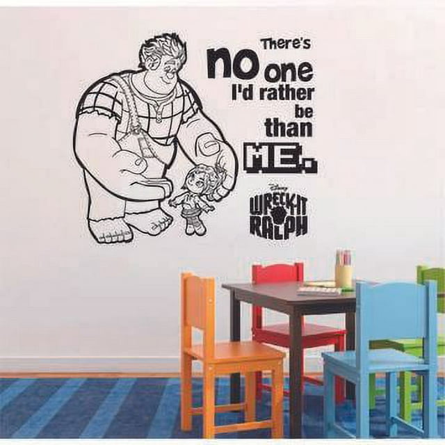 Wreck It Ralph Disney Movie No One Id Rather Be Than Me Vinyl Wall Art Wall Sticker Wall Decal Decoration For Home Room Wall Boys Girls Kids Room Playroom Wall Décor Décor Design Size (20x20 inch)