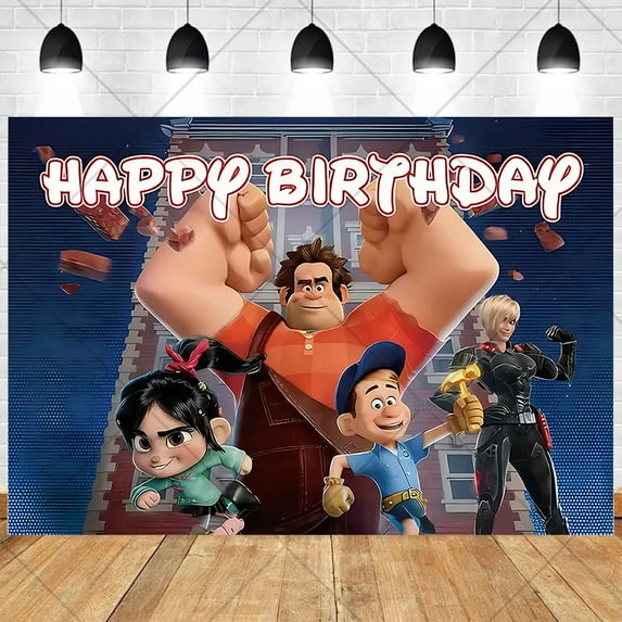 Wreck-It Ralph Party Backdrop Happy Birthday Banner Wreck-It Ralph Decorations Supplies Photography Background