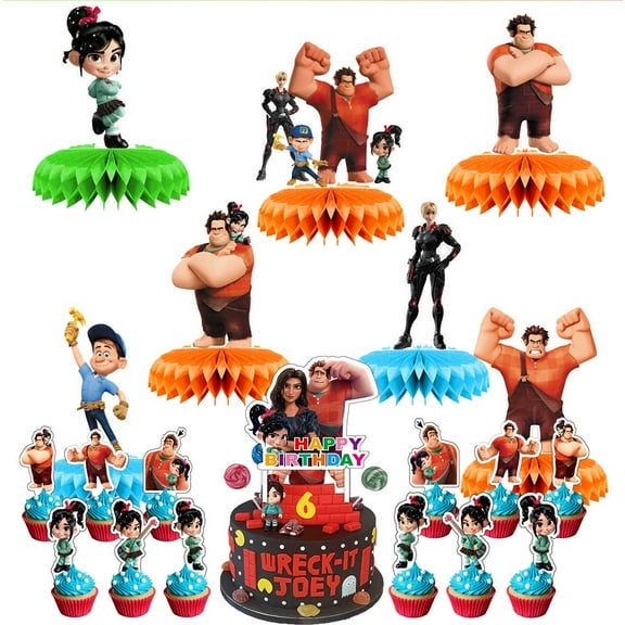 Wreck It Ralph Party Decor Supplies Honeycomb Centerpieces Table Toppers Cake Toppers Decorations for Birthday