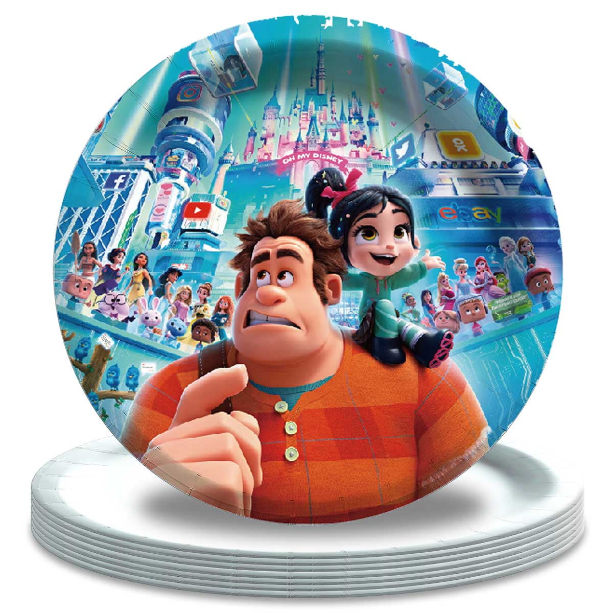 Wreck-It Ralph Pirates Plates Party Supplies Birthday Dinnerware Decorations Tableware Disposable 16pcs