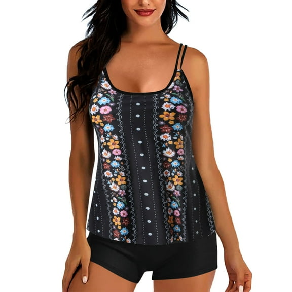 Wreesh Tankini Swimsuits Nylon Spandex Bathing Tank Tops (Women's), 2 Piece