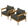 thumbnail image 1 of Modway Wren Outdoor Patio Teak Wood ArmchairSet of 2 in Natural Flint Gray, 1 of 10