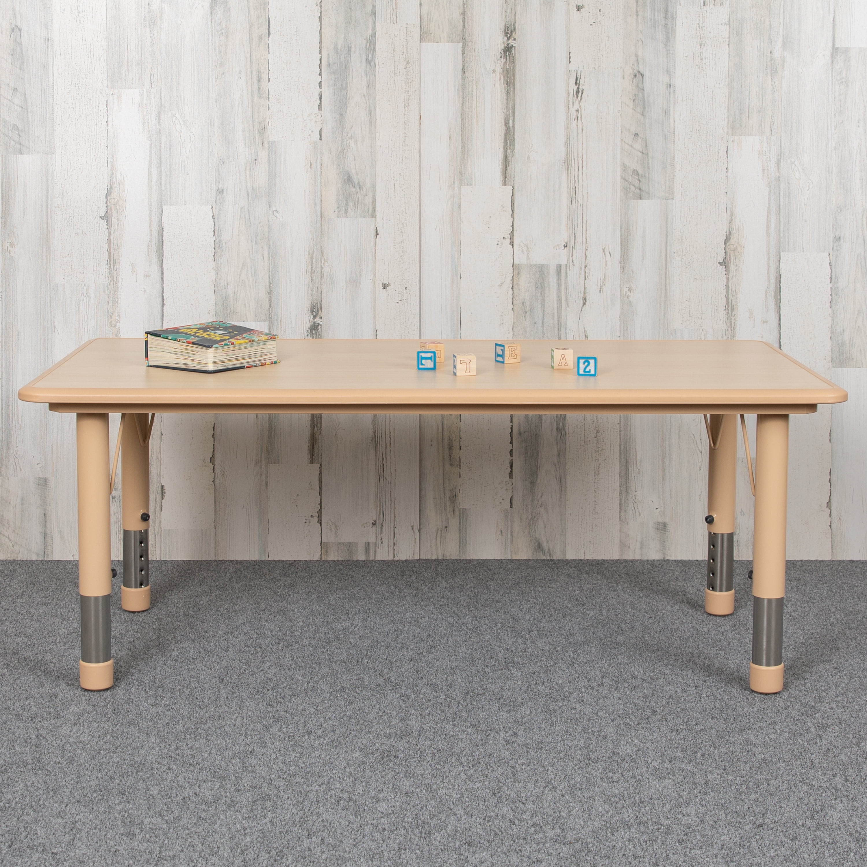 Natural Plastic Adjustable Height Kids Activity Table
