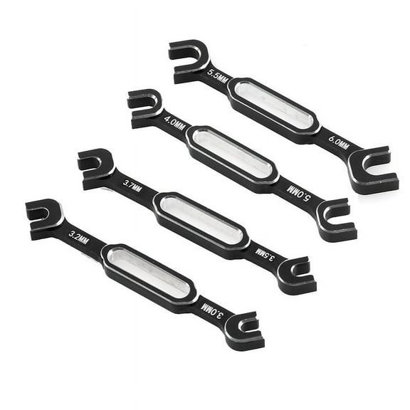 Wrench Adjustment Push Rod Wrench Turnbuckle Nut End Joint Remover Tool for RC Car 3/3.2/3.5/3.7/4/5/5.5/6mm-Black