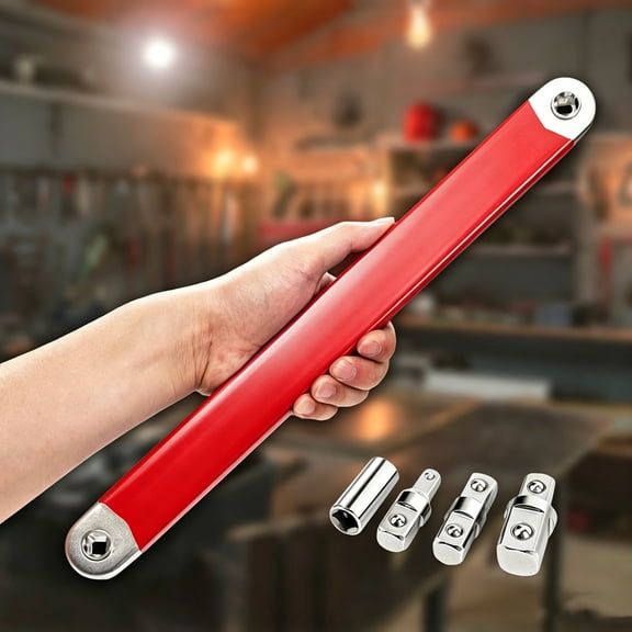 Wrench Extension Bar Reaches The Bolt Nothing Else Can, 15.4" Universal Socket Adapter, Heavy Duty Offset Ratchet Extension for Automotive Tight Space Repair