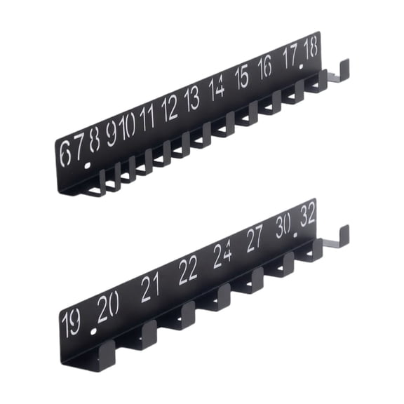Wrench Organizer, Black Wall Mounted 2 PCS Portable Numbered Wrench Rack, For Entryway Wall Home Workshop Garage, Store SAE Metric Wrenches Save Space Easily