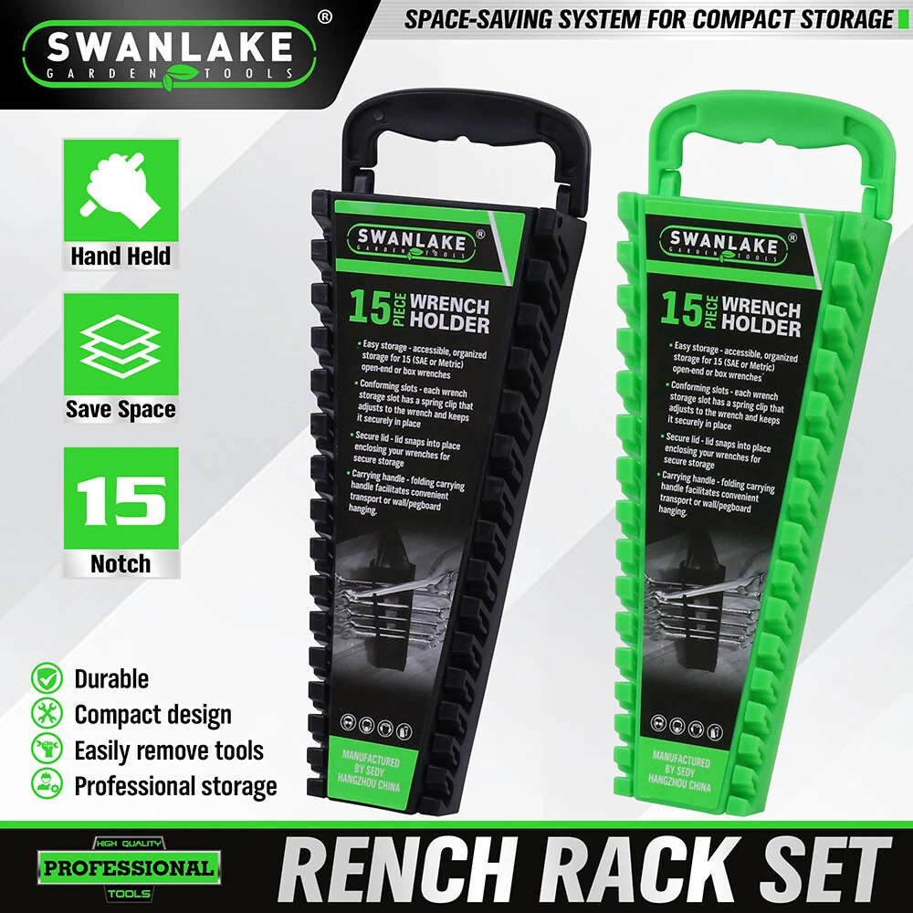 Wrench Organizer Rack Holder Tray Set 2Pc Sae Metric Portable Quick-Pick 30 Slot