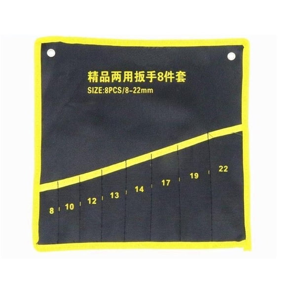 Wrench Organizer Roll Up Bag for Metric Combination Wrenches 8mm-24mm, Heavy Duty Canvas Tool Roll Pouch with Size Markings, Hanging Tool Storage Holder with Metal Grommets