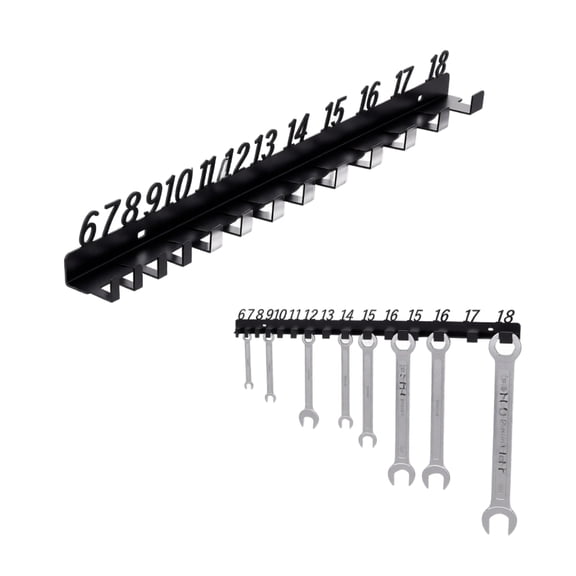 Wrench Organizer, Wall Mounted Black Numbered Wrench Rack, 1 Piece Portable Heavy Duty Storage Holder, For Garage Workshop Entry Wall Utility Space Saving Tool Arrangement