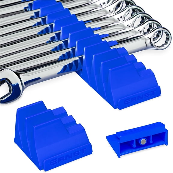 Wrench Pro - Modular Wrench Organizer for 40 Tools with Magnetic Base (Blue) - Made in the USA