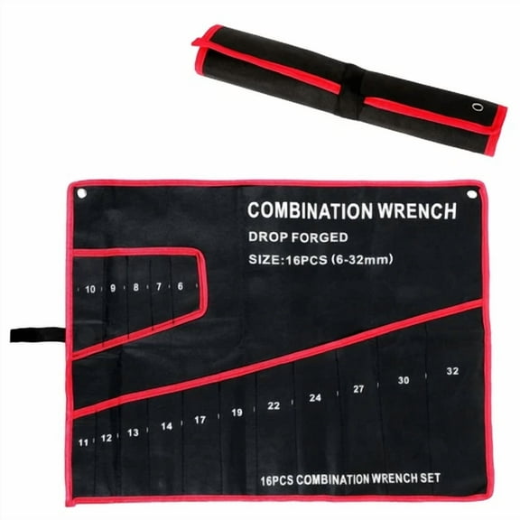 Wrench Roll Up Pouch Wrench Organizer Bag Wrench Tool Holder 16 Pockets