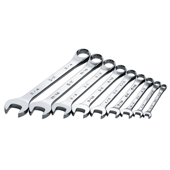 Wrench Set Combination 9 Piece SAE Hi Polish
