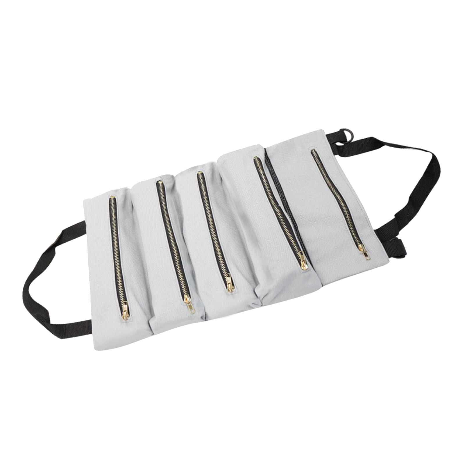 Wrench Tools Pouch Collapsible Roll up Tool Bag Small Tool Bag for Carpenter grey