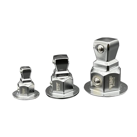 Wrench Wobble Socket Adapter Set - 3 PC. 1/4", 3/8", 1/2" Drive - Universal Wobble Extension - Ratchet Wrench Adapter - Socket Adapter for Wrenches