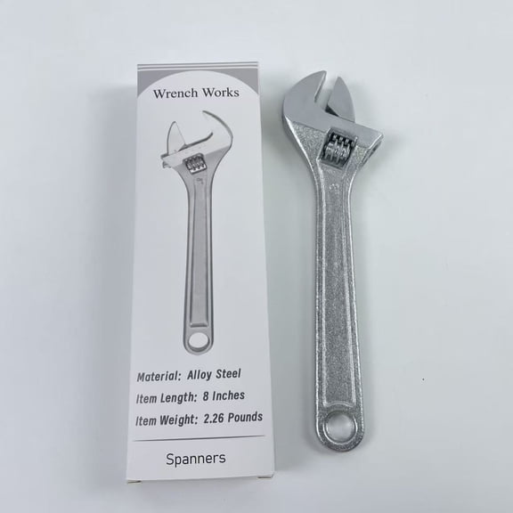 Wrench Works Spanners,Adjustable Wrench Set, 1-Piece All Steel, Metirc and SAE Scale