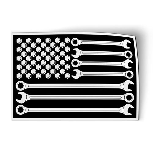 Wrenches And Bolts USA Flag Mechanic - 5.5" Magnet for Car Locker Refrigerator