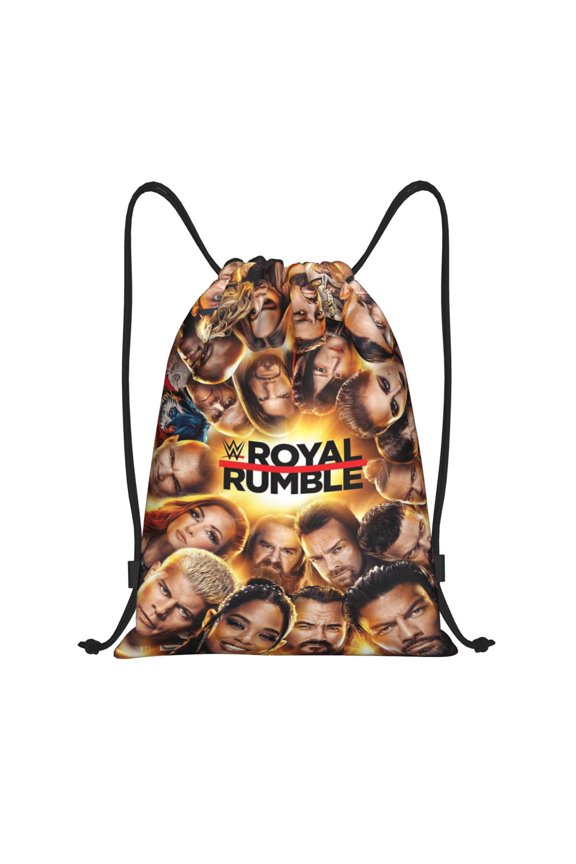 Wres-Tler W-W,E Drawstring Bag Waterproof Adjustable Lightweight Sport Gym Sack Cute Cartoon Drawstring Backpack For Men Women