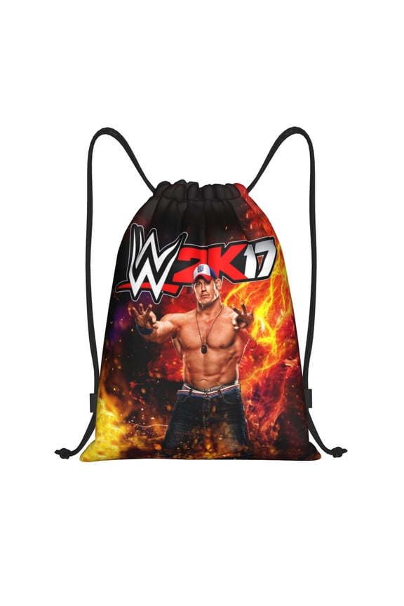 Wres-Tler W-W,E Drawstring Bag Waterproof Adjustable Lightweight Sport Gym Sack Cute Cartoon Drawstring Backpack For Men Women