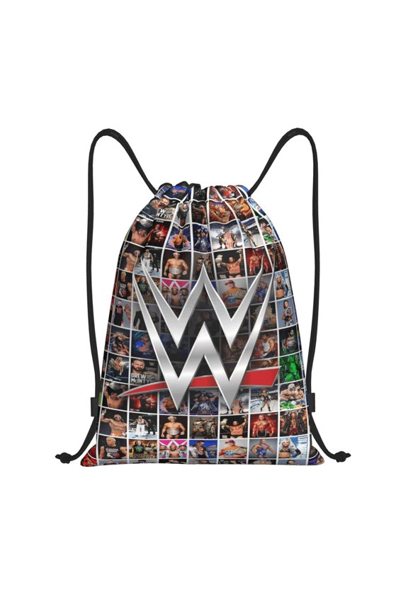 Wres-Tler W-W,E Drawstring Bag Waterproof Adjustable Lightweight Sport Gym Sack Cute Cartoon Drawstring Backpack For Men Women