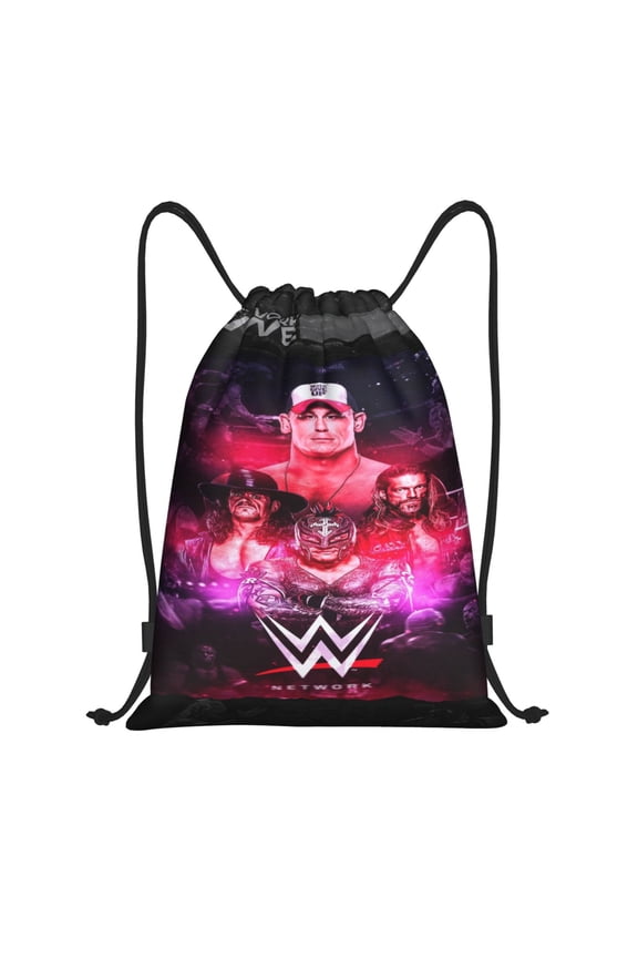 Wres-Tler W-W,E Drawstring Bag Waterproof Adjustable Lightweight Sport Gym Sack Cute Cartoon Drawstring Backpack For Men Women
