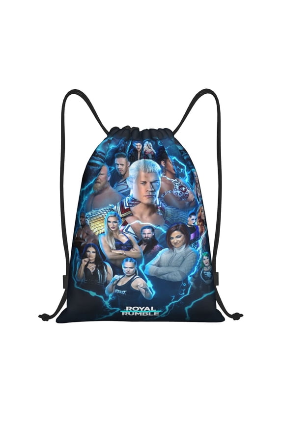 Wres-Tler W-W,E Drawstring Bag Waterproof Adjustable Lightweight Sport Gym Sack Cute Cartoon Drawstring Backpack For Men Women