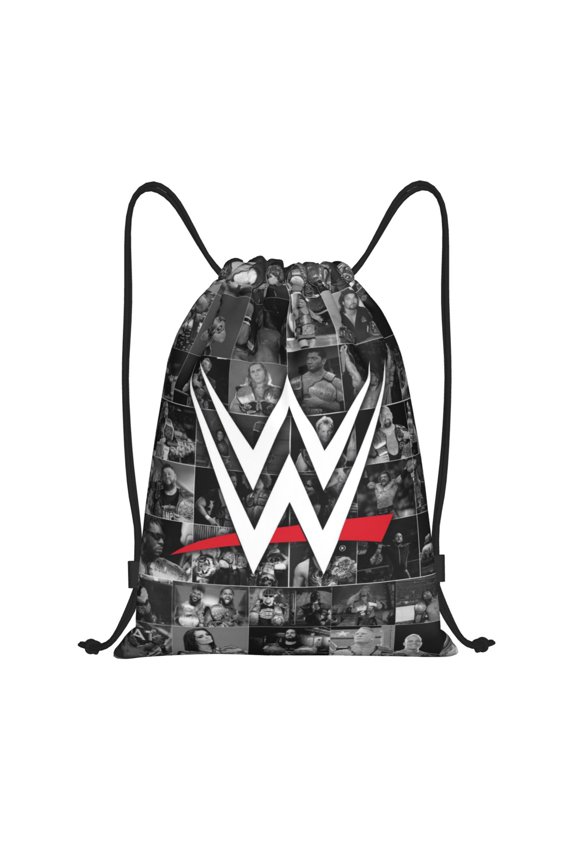 Wres-Tler W-W,E Drawstring Bag Waterproof Adjustable Lightweight Sport Gym Sack Cute Cartoon Drawstring Backpack For Men Women
