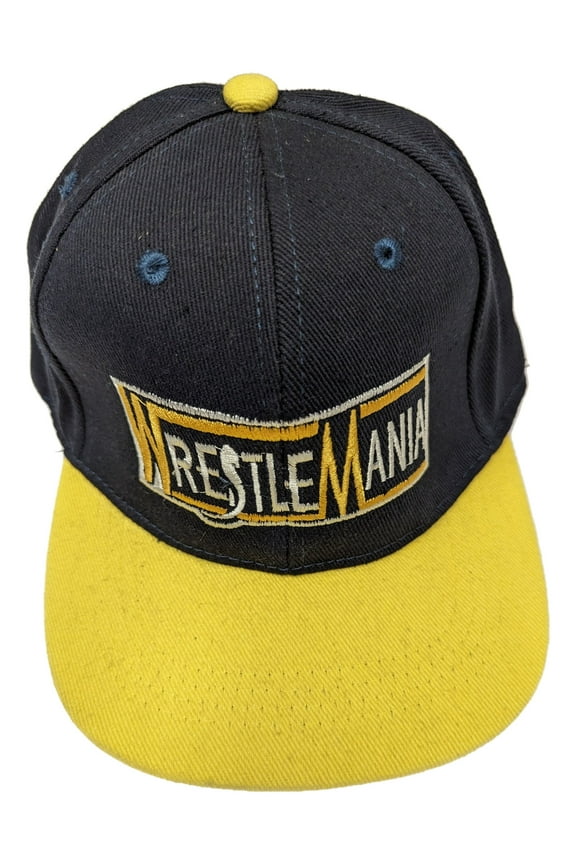 Wrestlemania Logo Baseball Hat Cap with polysnap closure