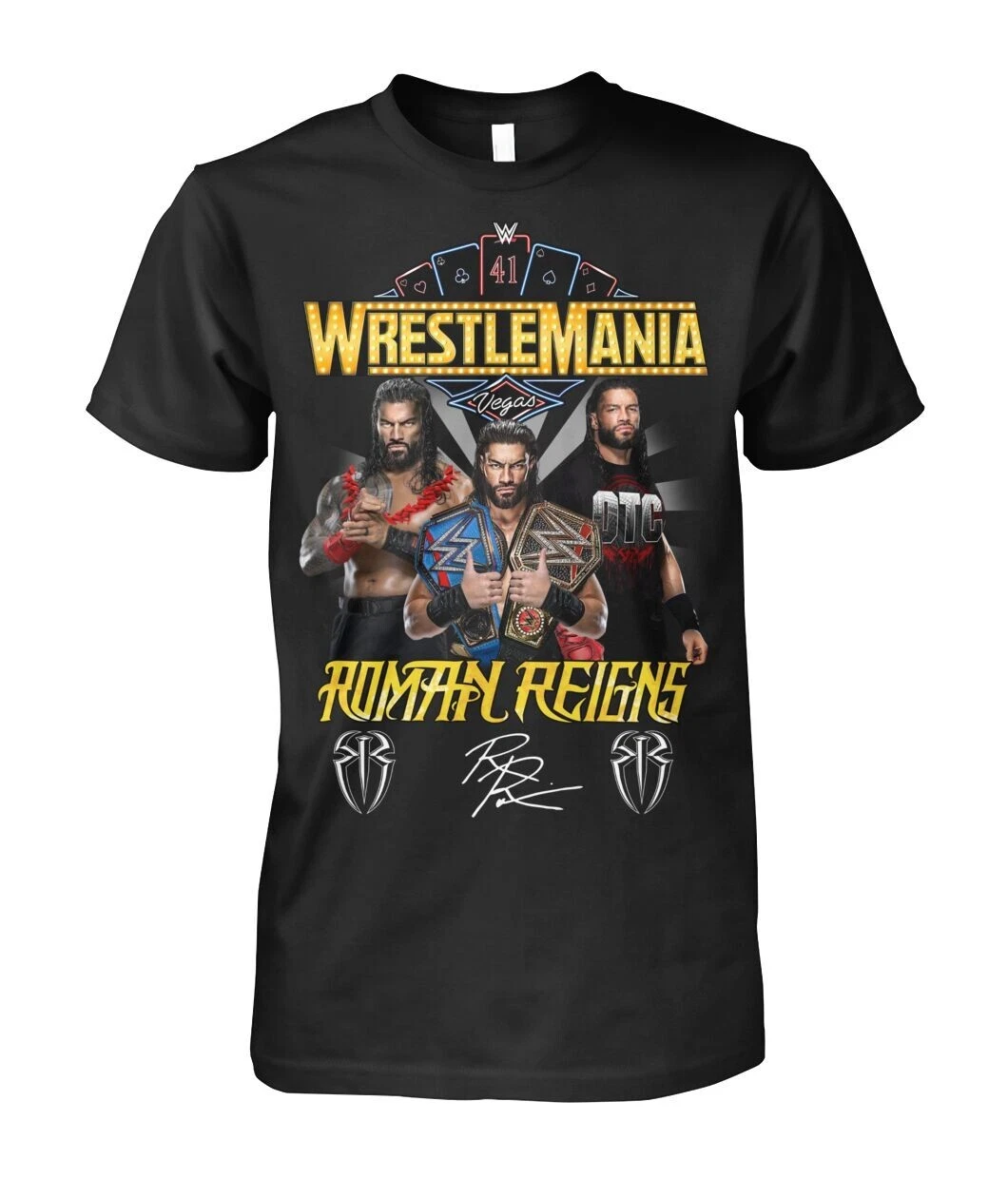 Wrestlemania WWE Roman Reigns Signature Shirt, Gift For Fans
