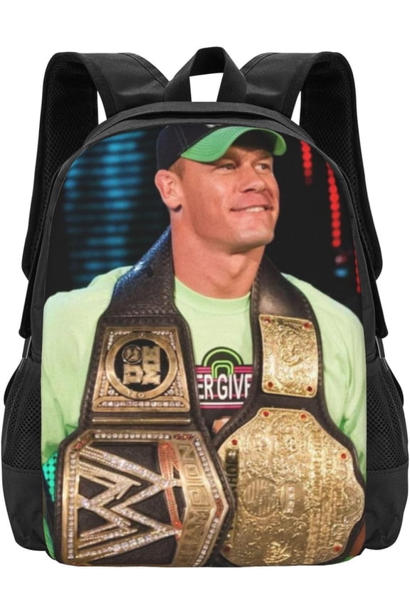 Wrestler John Cena Backpack Casual Backpack Large Capacity Laptop Backpack Green Backpack Wrestler Fans Birthday Gift