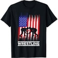 thumbnail image 1 of Wrestler Wrestling Fans American Flag Men Women Gift T-Shirt, 1 of 4