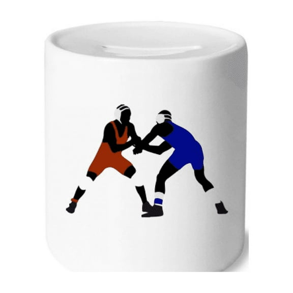 Wrestling American Athletic Fitness Money Box Cerac Coin Case Piggy Bank