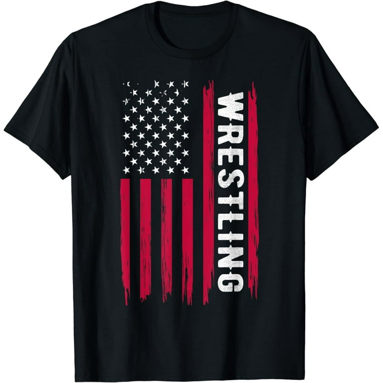 Wrestling American USA Flag Funny Wrestle Men Boy Wrestling T