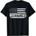 thumbnail image 1 of Wrestling American USA Flag Funny Wrestle Men Boy Wrestling T-Shirt, 1 of 4