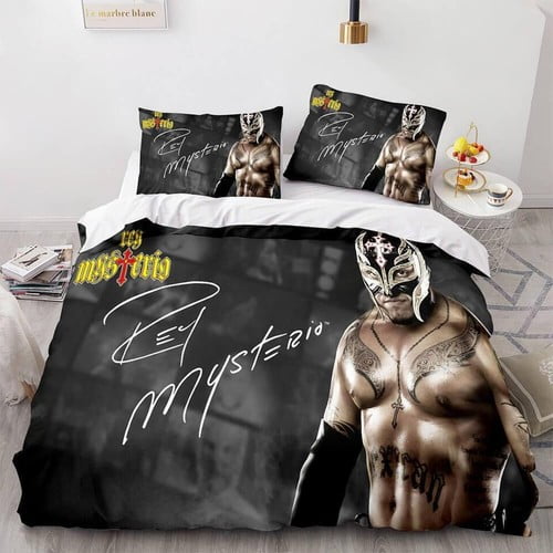 Wrestling Bedding Set, 3-Piece Wrestling Duvet Cover Ultra Soft Breathable 3D Printed Microfiber Comforter Cover, Cartoon Wrestling Comforter Cover with 2 Pillowcases