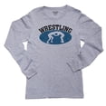 thumbnail image 1 of Wrestling - Classic Two Wrestler Graphic Boy's Long Sleeve Grey T-Shirt, 1 of 2