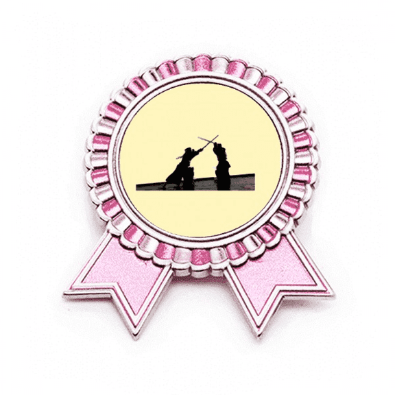 Wrestling Competitive Fitness Martial Badge Brooch Pin Pink Winner Award Medal