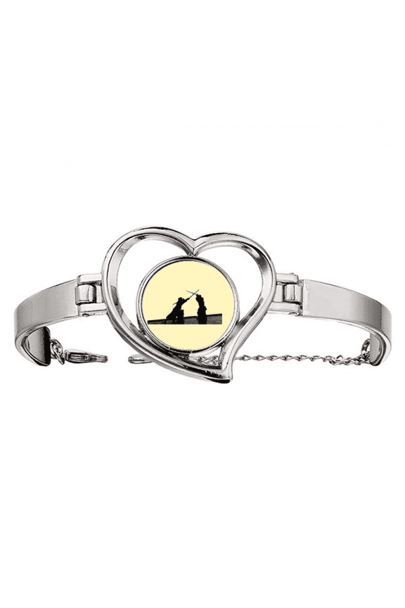 Wrestling Competitive Fitness Martial Bracelet Heart Jewelry Wire Bangle