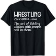thumbnail image 1 of Wrestling Definition Folding Clothes Funny Men Women Kids T-ShirtMen and women, Black T-shirt, size: Extra large, 1 of 4