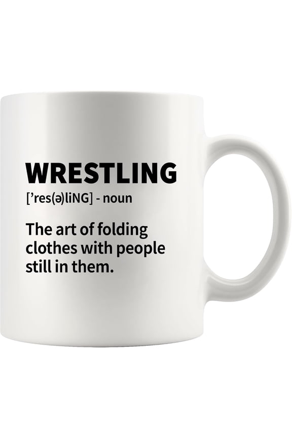 Wrestling Definition Mug Wrestling Gifts Wrestler Dad Husband Boyfriend Uncle Funny Wrestling Coach Gifts Novelty Drinkware Ceramic Mug 11 oz White