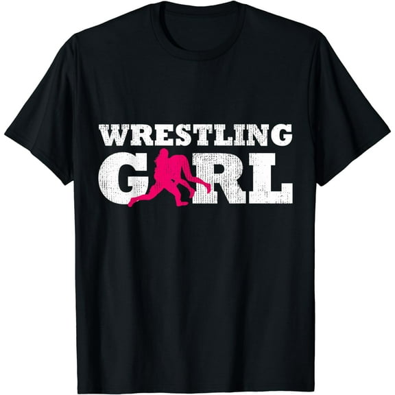 Wrestling Girl Player Silhouette Sport Gift T-Shirt