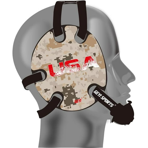 Wrestling Headgear with Desert Decals (Black, Adult)