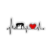 Wrestling Heartbeat Sticker Funny Wrestling Wrestler Love Sports Sticker Waterproof Vinyl Decals for Car Truck Laptop Helmet Water Bottles Bicycle Luggage Stickers3 inch