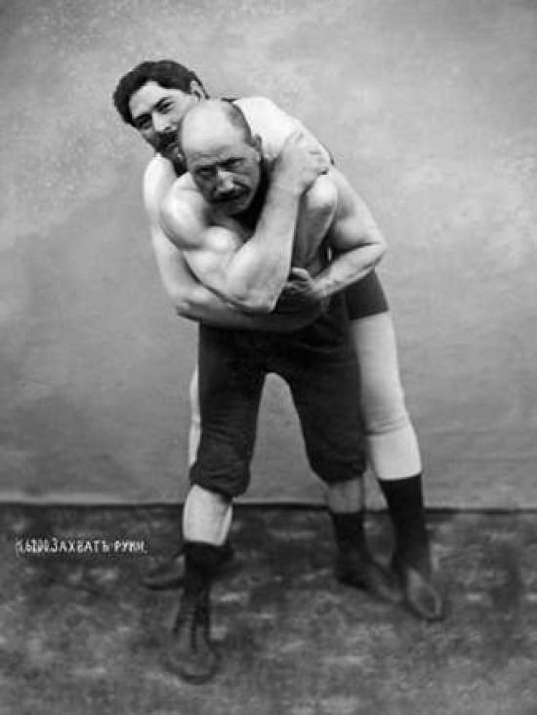 Wrestling Hold from Behind Canvas Art - Vintage Wrestler (18 x 24)