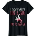 thumbnail image 1 of Wrestling I Wrestle Like Girl Wrestler Women Kids Youth Teen T-Shirt, 1 of 3