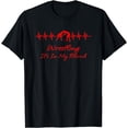 thumbnail image 1 of Wrestling It's In My Blood Heartbeat T-Shirt, 1 of 4