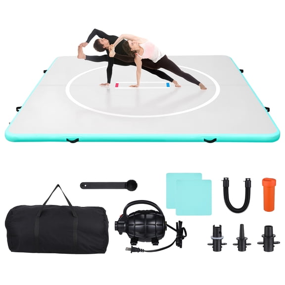 Hemoton Inflatable Air Tumbling Mat with Quick Inflate Design for Home Gymnastics