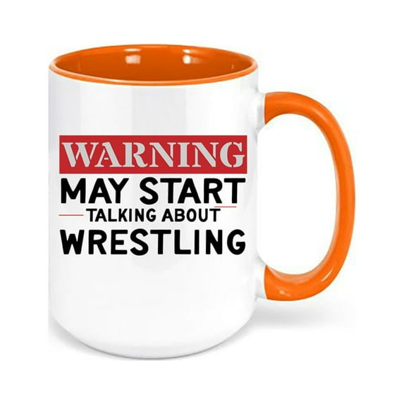 Wrestling Mug, Talking About Wrestling, Wrestling Gift, Gift For Wrestler, Sublimated Design, Wrestler Gift, Funny Mugs, Coffee Cups, Trendy, ORANGE