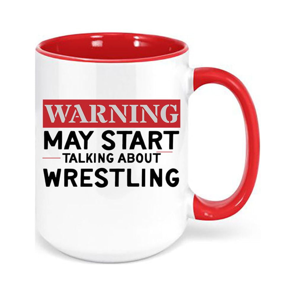 Wrestling Mug, Talking About Wrestling, Wrestling Gift, Gift For Wrestler,  Sublimated Design, Wrestler Gift, Funny Mugs, Coffee Cups, Trendy, RED 